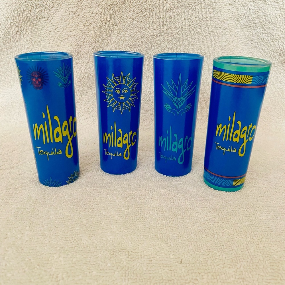 Milagro Tequila shot glasses